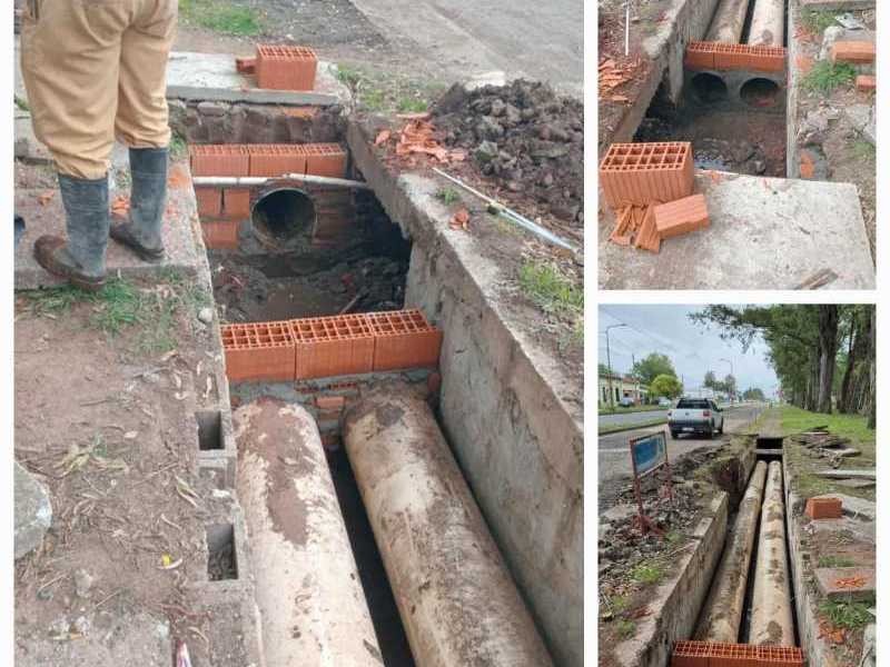 Mejoras en desagüe de la Colectora Alfonsín