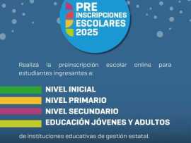 Últimos días para la preinscripción al Ciclo Lectivo 2025