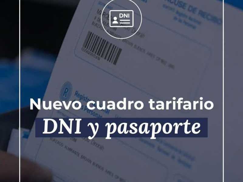 Nuevo cuadro tarifario para documentos