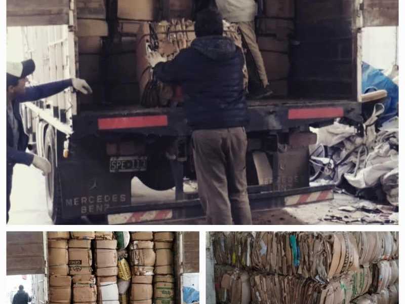 Recuperación de cartón para reciclado