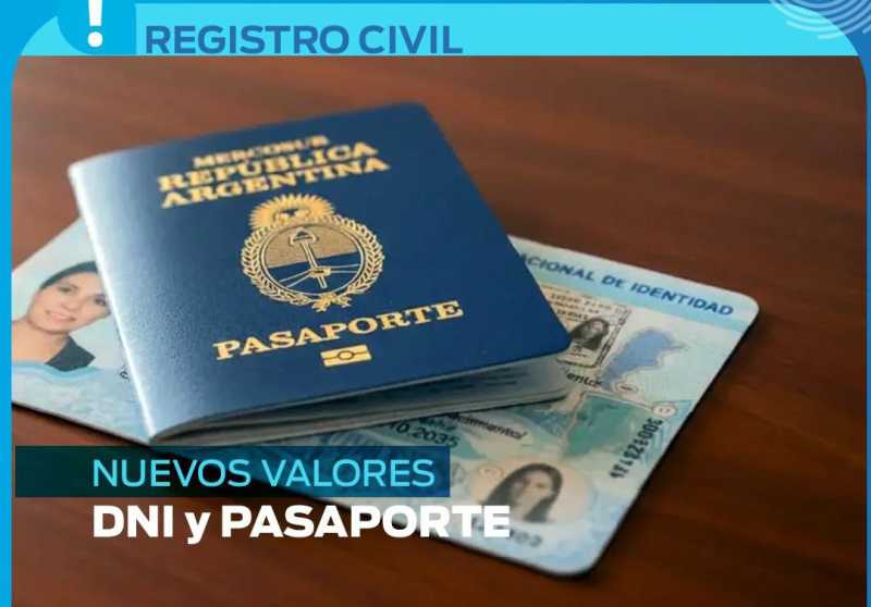 Nuevos valores para obtener DNI  y Pasaportes