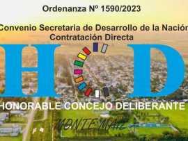 Ordenanza 1590/2023 - Aprobación Convenio Secretaria de Desarrollo de la Nación - Contratación Directa